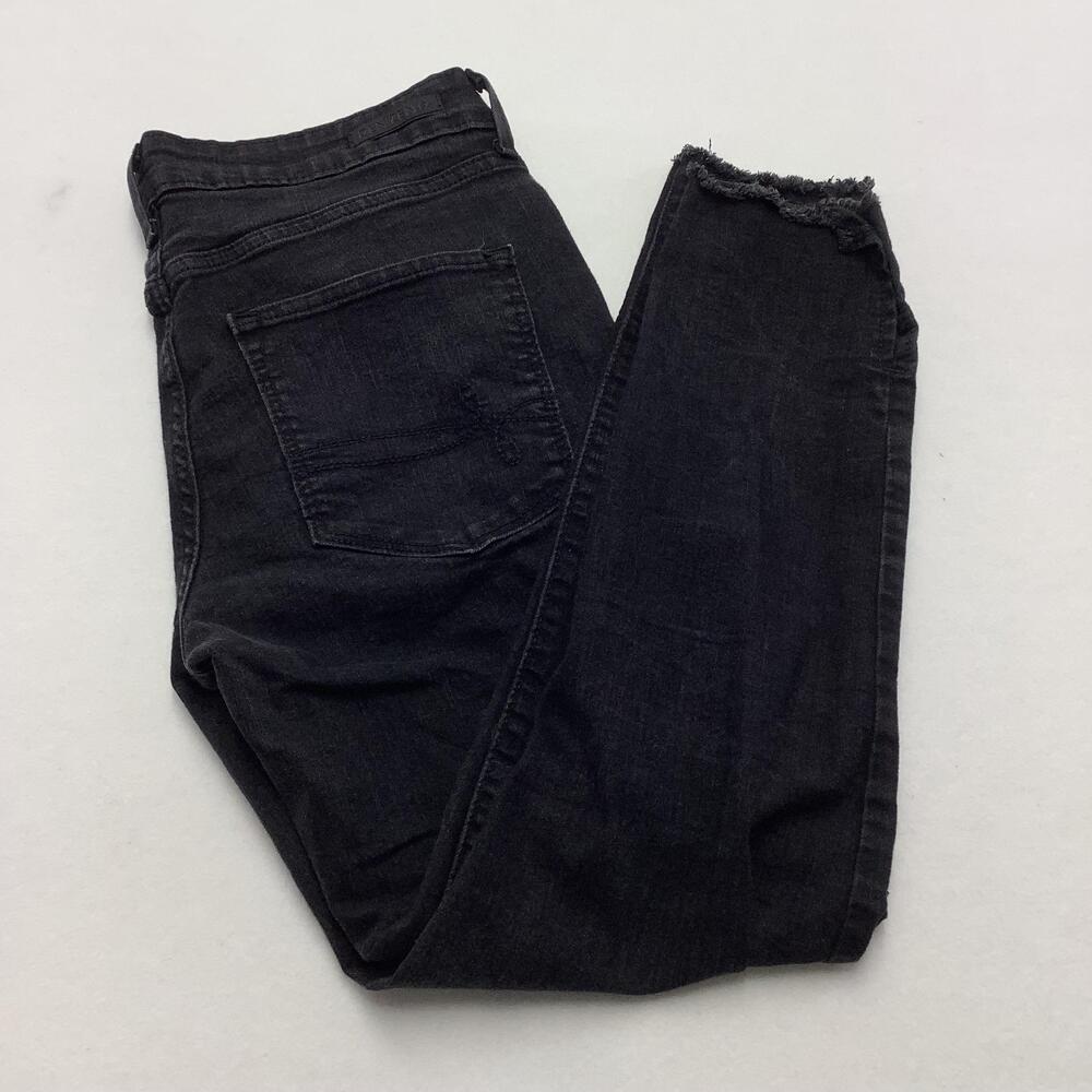 Denizen From Levis Ankle Skinny Jeans Womens 10 Black Charcoal Wash Distressed